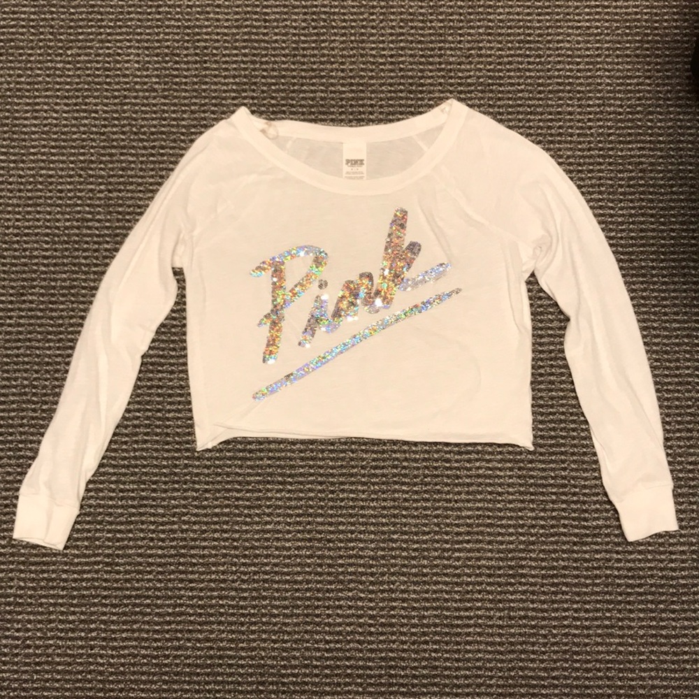 Victoria’s Secret Pink Long Sleeve Crop Top - S